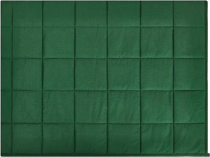 RelaxBlanket King Size Weighted Blanket | 80''x90'',30lbs | for Single or Double | Premium Cotton Material with Glass Beads | Dark Green