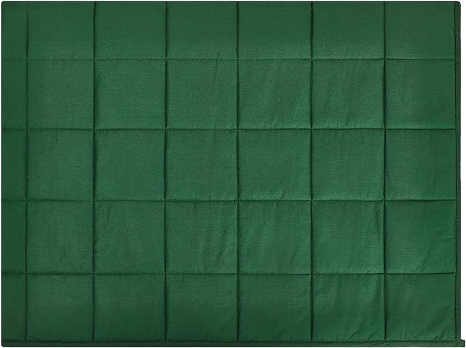 TONGDADA Kids Weighted Blanket | 40''x60'',10lbs | for Child Between 80-125 lbs | Premium Cotton Material with Glass Beads | Dark Green
