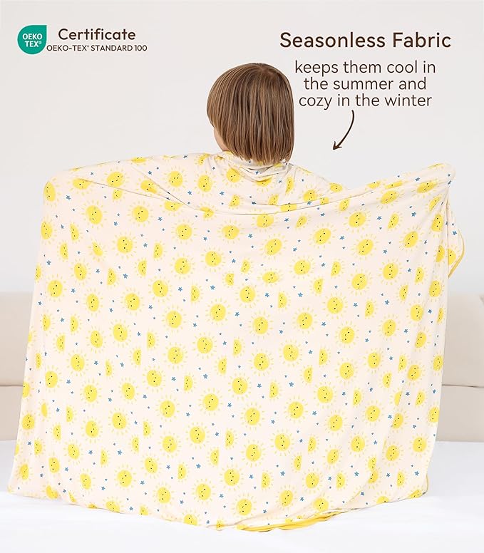 Premium Baby Blankets, Soft Viscose from Bamboo Blanket for Boys and Girls, Nursery Crib Bedding Quilt for Newborn and Toddler, Cooling for Hot Sleepers, 50'' x 50'' Sun