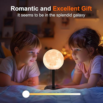 Moon Lamp LED Night Light - Dimmable Bedside Lamps Small Modern Bedroom Lamp LED Desk Light with 25 Lighting Modes 3D Printed Realistic Moon Surface - Perfect for Girls Boys Kids Birthday