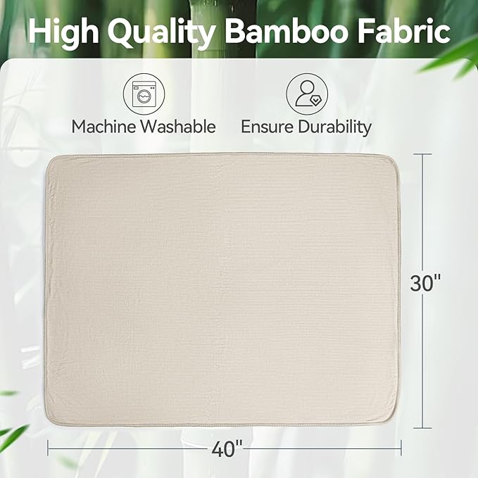 Ultra-Soft Rayon Made from Bamboo Baby Blanket - 30x40 Inches Double-Layer Swaddle Blanket, Breathable & Hypoallergenic, Lightweight Nursing Cover, Stroller Blanket for Infants & Toddlers