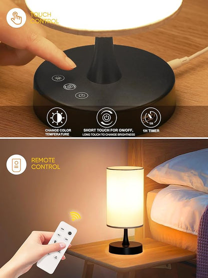 Light Therapy Lamp, 10000 Lux Daylight Lamp with 3 Color Temperatures, Adjustable Brightness, Timer & Memory Function, Sunlight Lamp(Black Base White Shade)