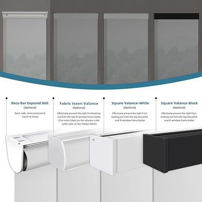 Motorized Shades Compatible with Alexa,Google Asssitant,Homekit Over Thead,5% Openness Solar Shades for Window, Smart Shades with Remote, APP/Voice Control,Custom Size,Aventus Ice