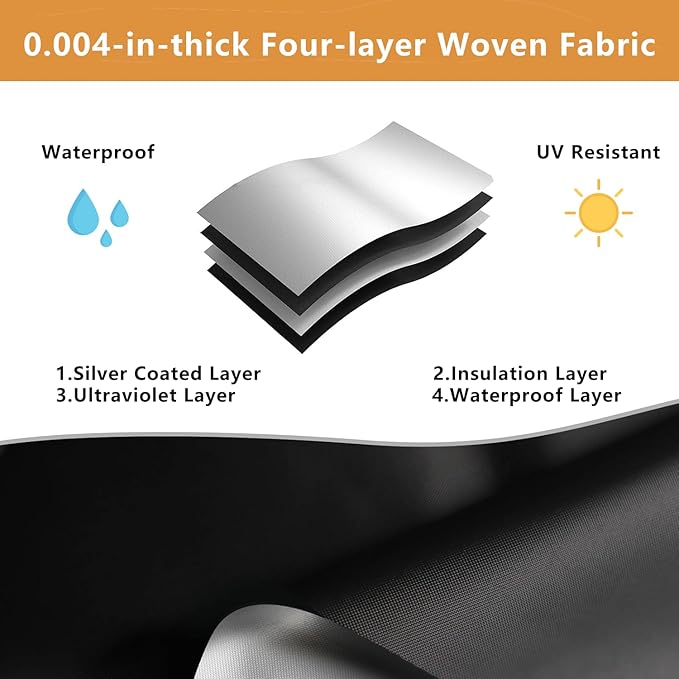 100% Blackout Curtains for Bedroom 57x118 inch,Removable Cuttable No Drill Blackout Shades,Portable Temporary Black Out Window Cover,Black Out Blinds for Nursery,Dorm,Travel,RV or Renter Use