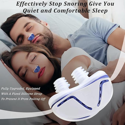 Anti Snoring Devices, Electric Anti Snoring Device, Effective Snoring Prevention, Sleep Apnea Devices for Men and Women, Adjustable Wind Speed, Suitable for All Nose Shapes, Blue