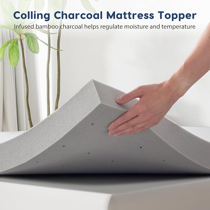 2 Inch Mattress Topper King, Gel Memory Foam Mattress Topper Bed Topper for Soft & Cooling Sleep and Pressure Relieve, for Side Sleeper, CertiPUR-US Certified，Bed Ventilated Design with Bed Topper