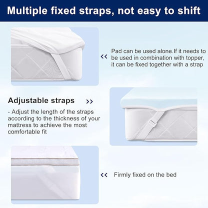 XWZO Twin Size Memory Foam Mattress Topper Dual Layer 3 Inch,2 Inch Cooling Gel Memory Foam Mattress Topper and 1 Inch Pillow Top Pad for Back Pain Relief