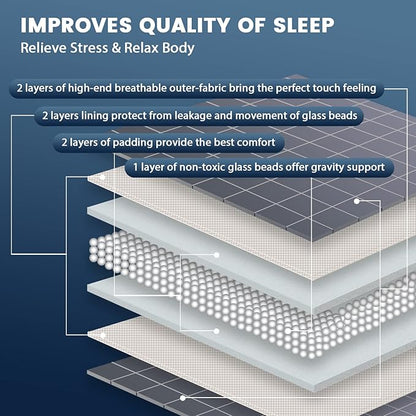 CuteKing Weighted Blanket - Weighted Blanket with Premium Glass Beads - Heavy Blanket Crystal Velvet for Comfort Sleep - Thick Blanket All Season (15lbs, 48"x72", Grey Bubble)