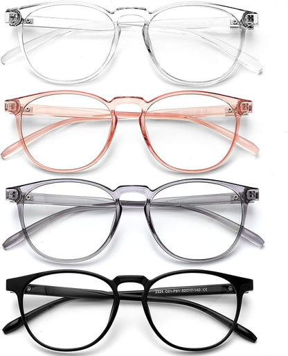 Blue Light Blocking Glasses for women/men - 4Pack Computer Reading/Gaming/TV/Phones Glasses Anti UV Glare Eyestrain