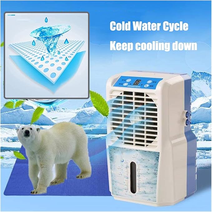 Mattress Cooler Air-Conditioned Water-Cooled Mattresses, Silent Comfortable Mattress Cooling System, Cooling Sleep Bed Fan，Blue (Size : 1.4X1.6M)