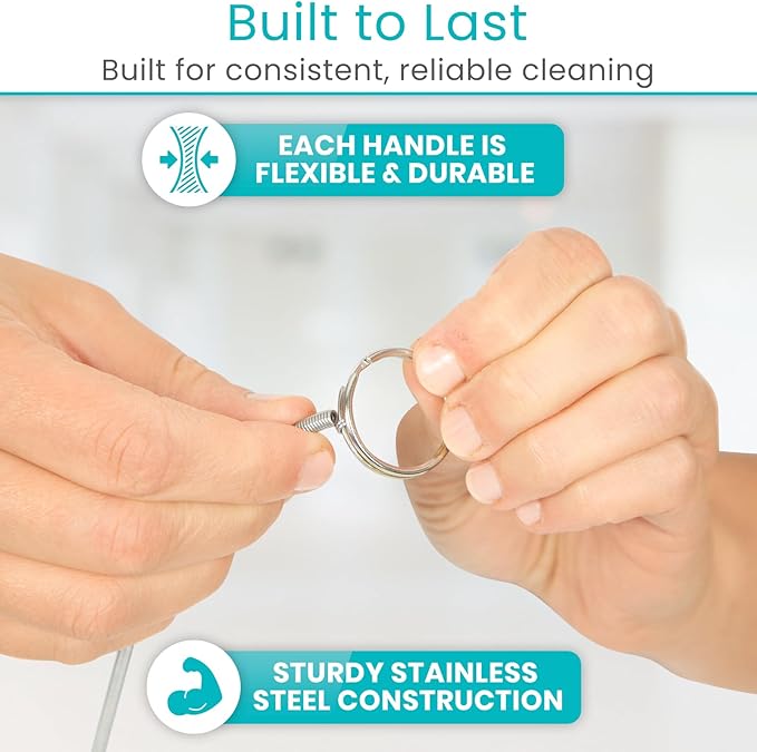 Vive CPAP Tube Cleaning Brush - Stainless Steel Cleaner for Mask and Pipe - Wire Bristle Solution - for 7 Foot Hose and 22 mm Diameter - Portable, Flexible and to Easily Clean Standard Tubing Kit