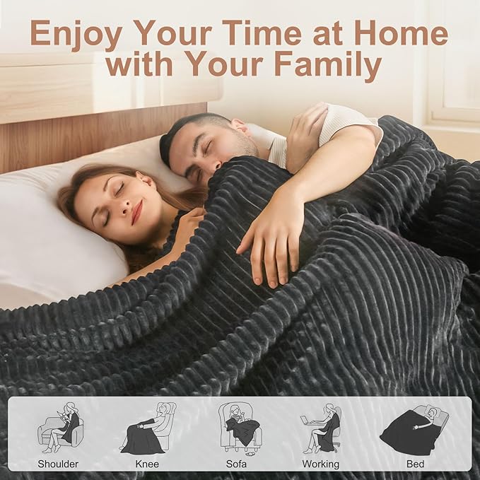 Tefici Heated Electric Blanket Full Size 72"x84" 6 Levels Over-Heat Protection Fast Heating 1/3/6/9 Hours Auto-Off,Heating Blanket Full Size,Soft Flannel to Sherpa ETL&FCC Certified Grey