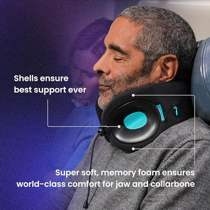 Cabeau Travel Essential Neck Pillow - Perfectly Contours to 11-21 Inch Necks - Evolution X Three Ways to Adjust for Ultimate Comfort on Long Flights (Diamond)