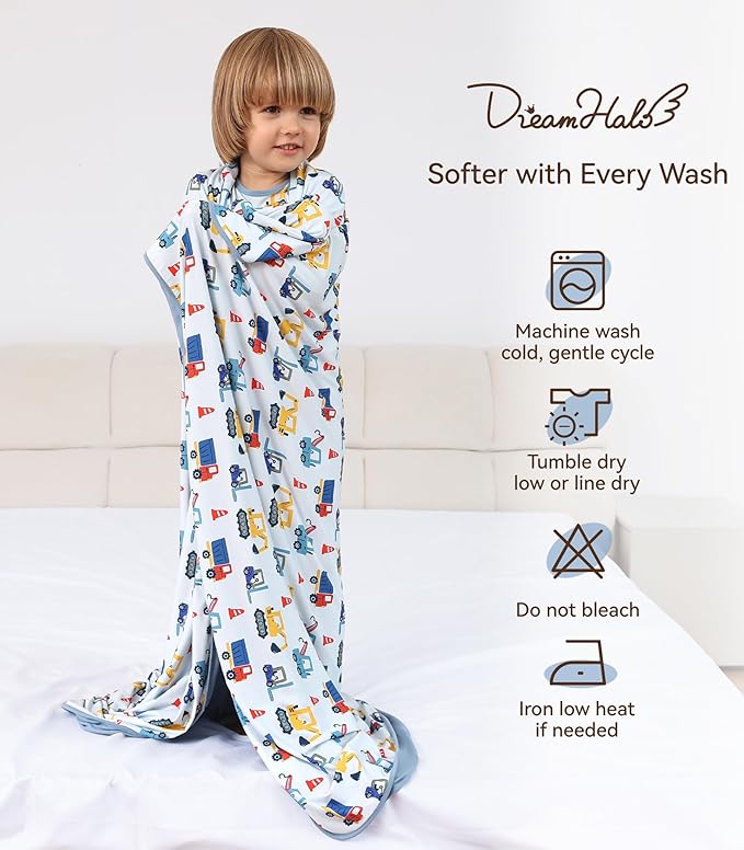Premium Baby Blankets, Soft Viscose from Bamboo Blanket for Boys and Girls, Nursery Crib Bedding Quilt for Newborn and Toddler, Cooling for Hot Sleepers, 50'' x 50'' Blue Car