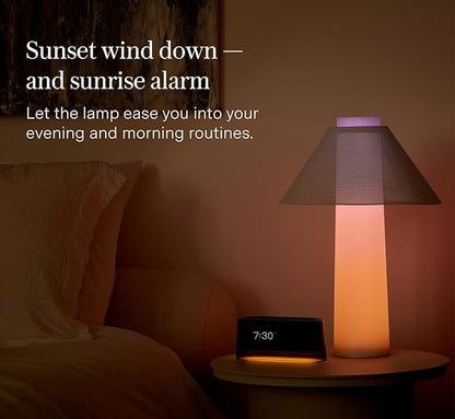 Loftie Smart Lamp - Sunrise Alarm, Wake-Up Light, Custom Color Modes, Nightstand Lamp Room Decor, Red Lights for Sleep, Morning & Evening Routines, Modern Table Lamps for Bedroom Decor, Office (White)
