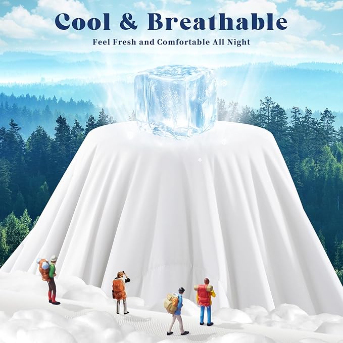 Cooling Comforter Twin Size, Double-Sided Cooling Blanket for Hot Sleepers & Night Sweats, Arc-Chill Q-Max > 0.4 Breathable Ice Blanket, Lightweight Cold Comforter (68''x90'', White)