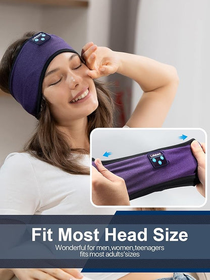 Lullaband Bluetooth Headband Headphones, Sleep Headphones for Side Sleepers, Comfortable Headband with Thin Speaker Microphone Handsfree Gift