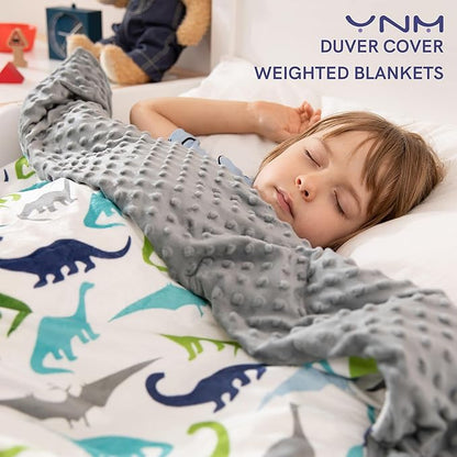 YnM Duvet Cover for Weighted Blankets (Dinosaur, 41''x60'')