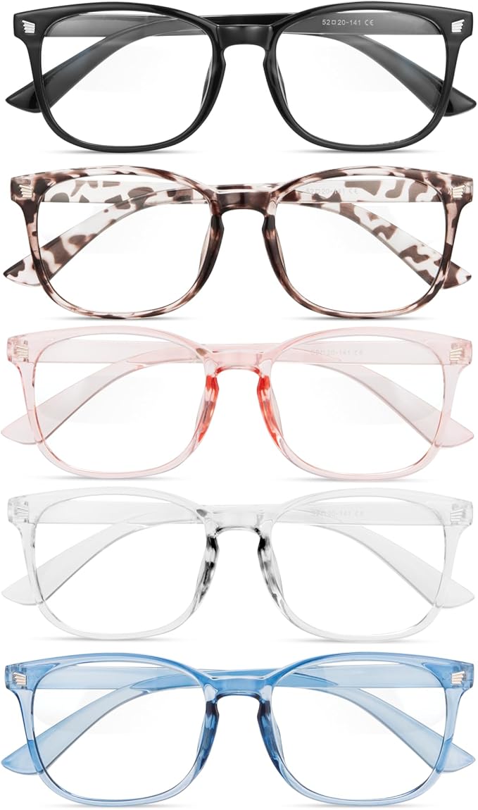 Blue Light Blocking Glasses - Fashion Square Eyeglasses, Anti UV Ray Computer Gaming Glasses Blue Blockers for Women/Men