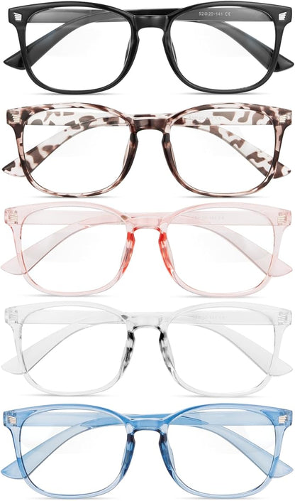 Blue Light Blocking Glasses - Fashion Square Eyeglasses, Anti UV Ray Computer Gaming Glasses Blue Blockers for Women/Men