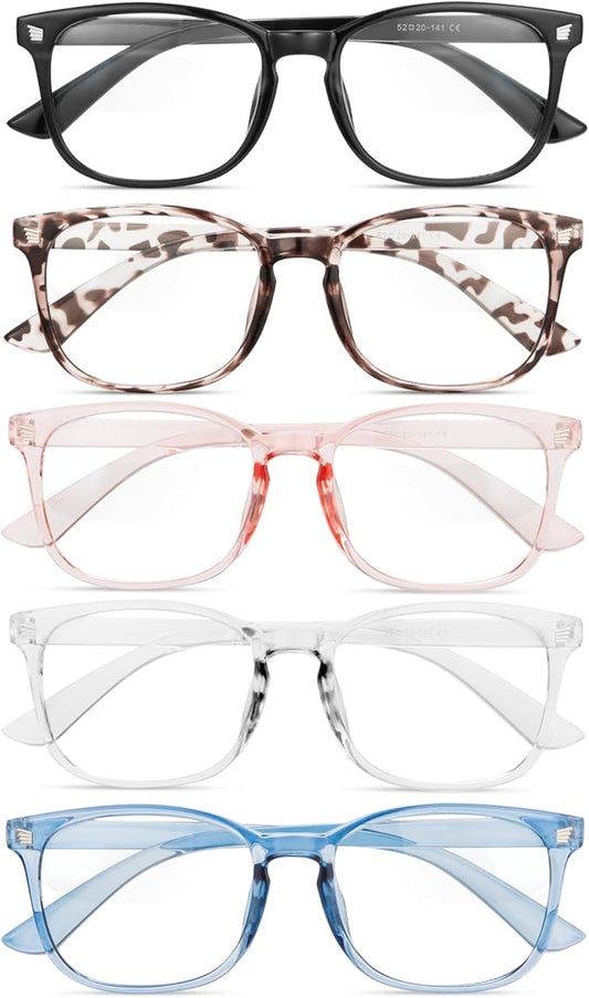 Blue Light Blocking Glasses - Fashion Square Eyeglasses, Anti UV Ray Computer Gaming Glasses Blue Blockers for Women/Men