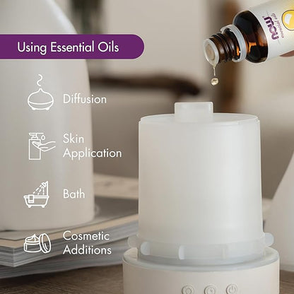 NOW Foods Essential Oils, Ultrasonic Faux Wood Aromatherapy Oil Diffuser, Contemporary Design, Extremely Quiet Heat Free, Color Changing LED Diffuser