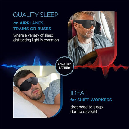 Advanced Glo to Sleep Eye Mask, Nighttime Adult Sleep Aid for Men & Women, Deep REM Sleep, Relaxation, Red & Blue Lighting, Patented Sleep Enhancement Technology Helps You Fall Asleep Quickly.