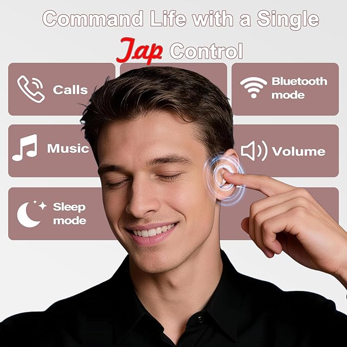 2026 Sleep Earbuds Bluetooth 6.0 in Ear, Mini Sleep Headphones with Sleep Monitor and APP, Small Earplugs for Side Sleepers, 48H Playtime Sleep Earphones with Sleep Mode, Personal Alarm, Rose Gold