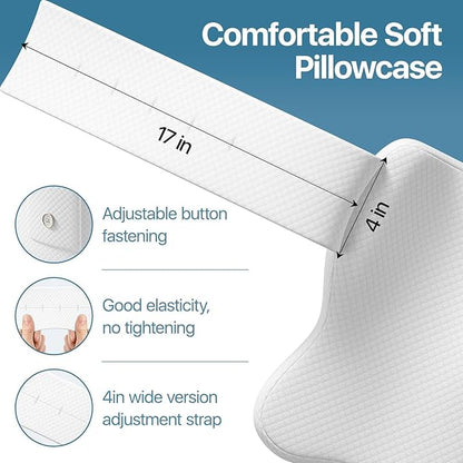Knee Pillow for Side Sleepers, Large Comfortable Memory Foam Leg Pillow for Side Sleeping, Adjustable Strap, Pillow Sleeping Between Legs Aligns Spine (Gray)