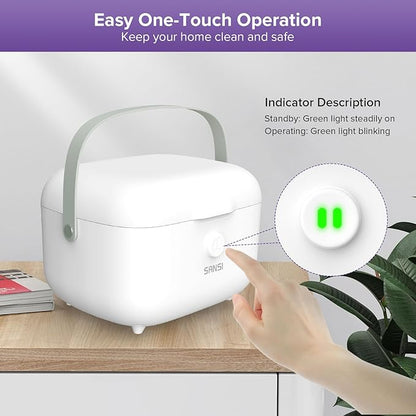 SANSI UV Light Sanitizer Box with 360° UVC Chips, Sanitizes in 5 Minutes 5.1L Large Capacity Sanitizer for Baby & The Whole Family (15W)