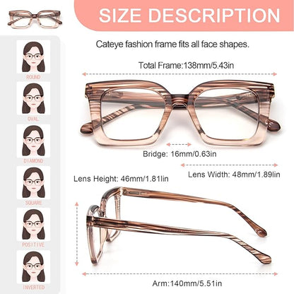 KoKoBin 3 Pack Stylish Square Frame Oprah Style Reading Glasses for Women, Blue Light Blocking Comfortable Readers