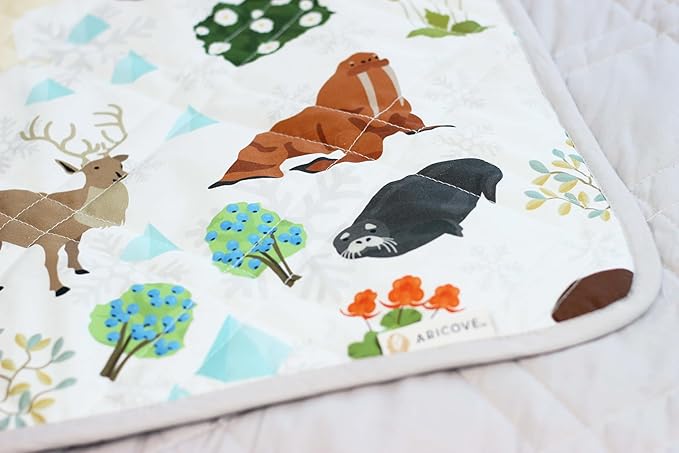 Aricove Kids Weighted Blanket, 5 lb, 36x48 inches, Small Size, Soft Cotton, Machine Washable, Grey/Snow Animals