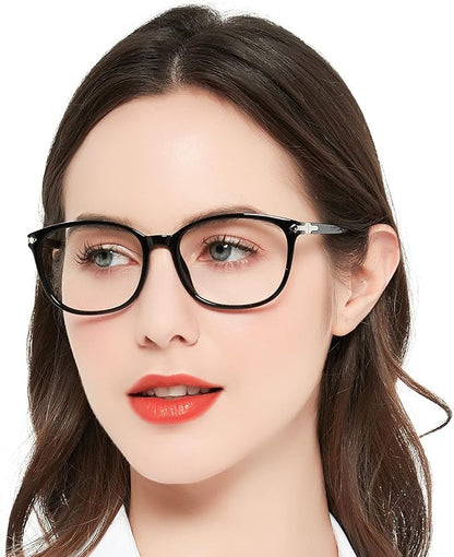 MARE AZZURO Blue Light Blocking Reading Glasses Women Trendy Square Computer Readers 1.0 1.25 1.5 1.75 2.0 2.25 2.5 2.75 3.0 3.5 4.0 5.0 6.0 (Black, 1.25)