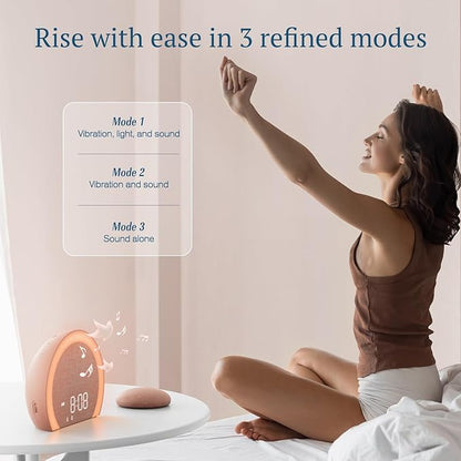 ANJANK Loud Alarm Clock with Wireless Bed Shaker, Vibrating Dual Alarm with Light Wake Up for Heavy Sleepers & Hearing Impaired, 9-Color Night Light, 8 Alarms, 0-100% Dimmer, USB Charger, Bedroom