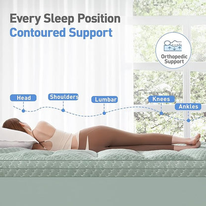Dual Layer 3 Inch Memory Foam Mattress Topper Twin XL Size, 2 Inch Gel Memory Foam Plus 1 Inch Cooling Pillow Top Mattress Pad Cover, with 8-21 Inch Deep Pocket, Green