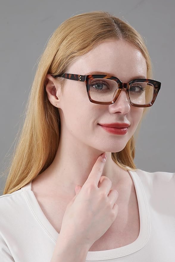 REAVEE 2 Pack Oprah Style Oversized Reading Glasses for Women Men Blue Light Blocking, Ladies Stylish Retro Square Large Computer Readers (Leopard/Tea Leopard 3.0x)