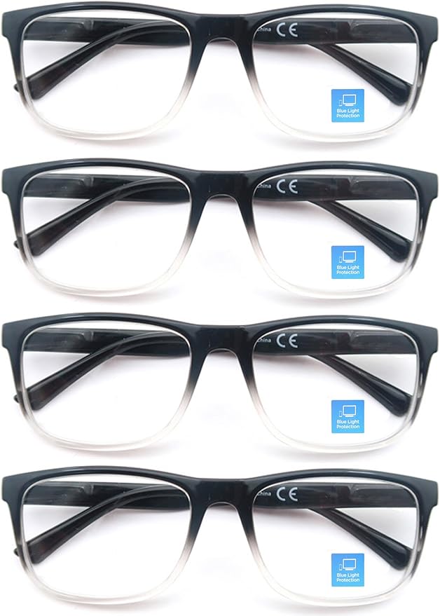 Blue Light Blocking Reading Glasses Men Large Oversized Square Readers Wide fit Cheaters for Men W/Big Head/Large Face