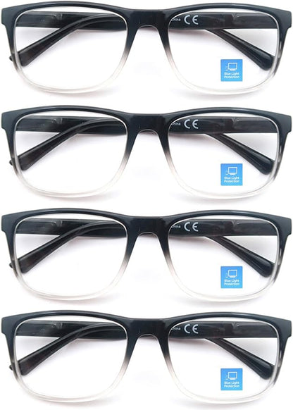 Blue Light Blocking Reading Glasses Men Large Oversized Square Readers Wide fit Cheaters for Men W/Big Head/Large Face