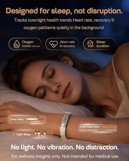 FITVII Ultra Slim Fitness Tracker Wristband, Health and Fitness Wearable with 24/7 Heart Rate, Blood Pressure and HRV Sleep Monitor, Subscription Free Activity Tracker for Android & iPhone