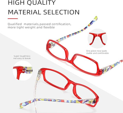 Reading Glasses for Women Men - 5 Pack Blue Light Blocking Spring Hinge Computer Readers Anti Glare UV Eyeglasses
