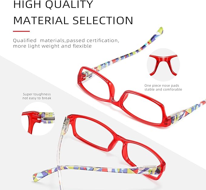 Reading Glasses for Women Men - 5 Pack Blue Light Blocking Spring Hinge Computer Readers Anti Glare UV Eyeglasses