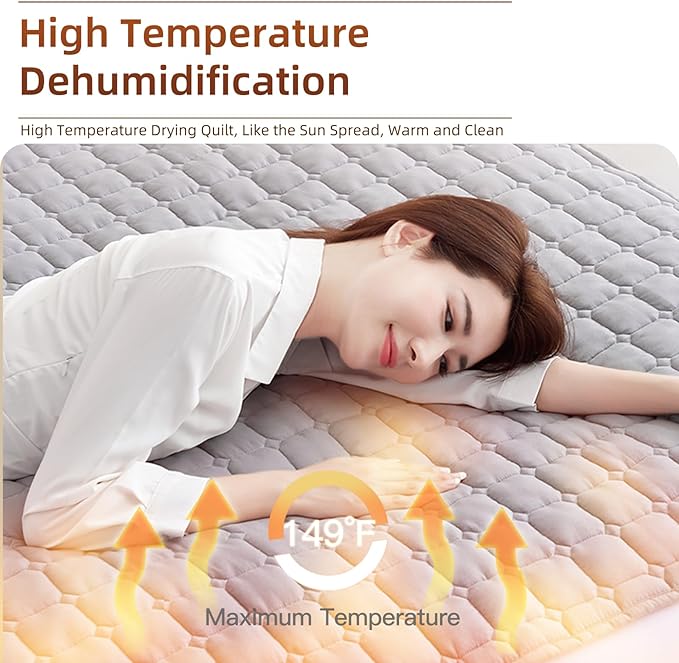 Water Heated Mattress Pad King Size - Wire-Free Electric Bed Warmer with Remote Control, Quiet Temperature Control 32-149°F, Machine Washable