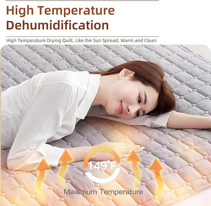 Water Heated Mattress Pad Queen - Wireless Electric Bed Warmer with Quilted Cotton Cover, Fast Heating Water Circulation System & Soft Microfiber Blanket
