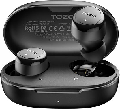 TOZO Wireless Earbuds Build in Mic Clear Calls Ergonomic Light Weight Bluetooth 5.3 in Ear Headphones Waterproof Premium Stereo Sound Ear Buds 30H Playtime with 32 EQs via APP