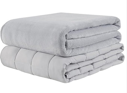 Degrees of Comfort Weighted Blanket 30 lbs for Adult, King Size Weighted Blankets with Removable Washable Plush Cover, Micro Glass Beads Technology, Warm Heavy Throw for Queen King Bed 80x87 Grey
