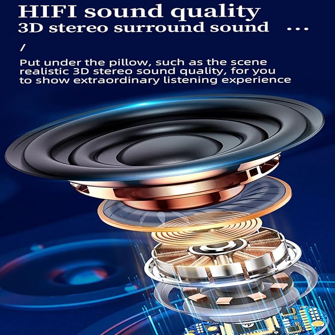 Pillow Speaker Portable Sleep Sound System for Side Sleepers White Noise Machine for Relaxation and Sleep Aid Perfect for Travel Home and Bedtime Use