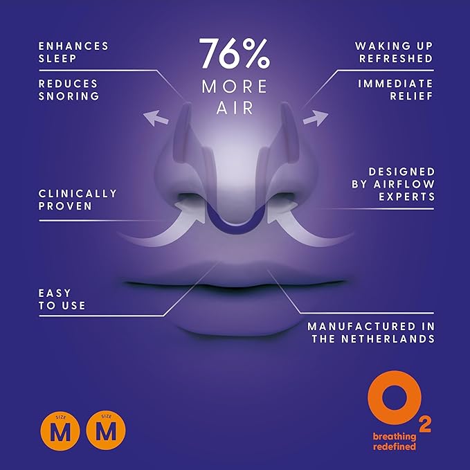 AIRMAX Nasal dilators for Sleeping - 76% More Airflow - Anti snoring Devices - Breathe Freely Through The Nose - Sinus Relief, Relief and snoring Solution - 2X Medium Orange - 6 Month Relief