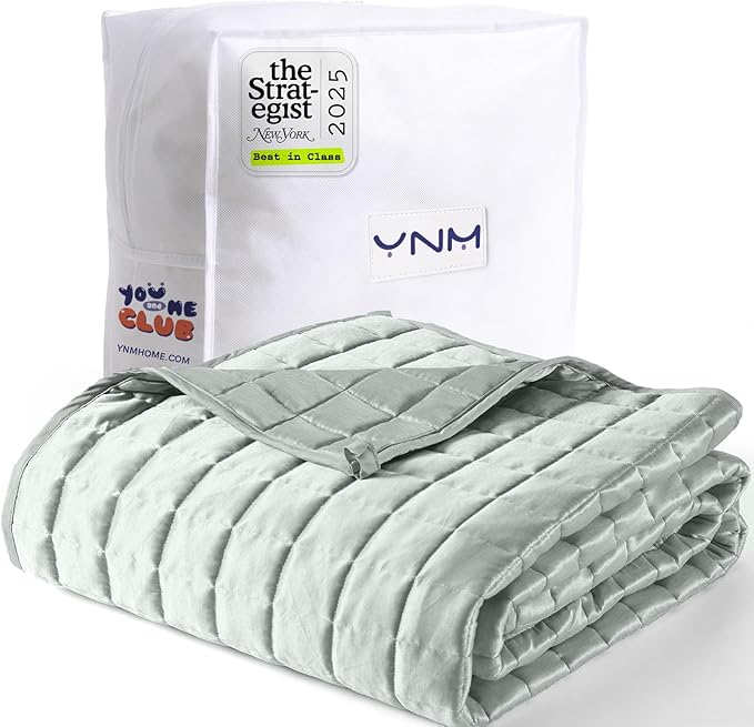 YnM Cooling Weighted Blanket for Adults, 50lbs Heavy Bed Throw Comforter with 100% PE Fabric, Ideal for Hot Sleepers or Summer Days(88x104 Inches for Queen/King Bed, 50 Pounds, Green)