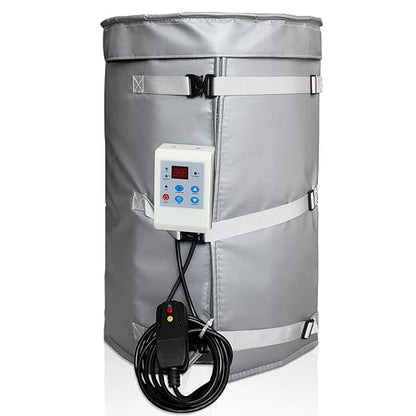 Insulated Metal Bucket Heater 120W for 10 Gal Drum & Barrel, 49x18 Inch Propane Tank Warmer with Adjustable Thermostat (0-155℉), FCC/UL/CSA Listed with Temperature Controller