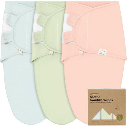 3-Pack Organic Baby Swaddle Sleep Sacks - Swaddles for Newborns, Infant 0-3 Months, Baby Girls, Boys, Soft & Snug Newborn Sleep Sack, Nursery Swaddling Blankets (Mellow, OS)